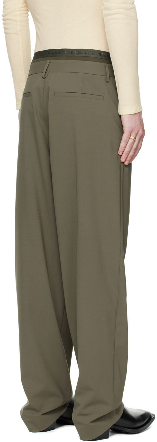 Dion Lee SSENSE Exclusive Khaki Rib Suspend Trousers