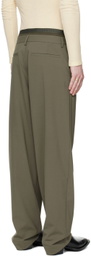 Dion Lee SSENSE Exclusive Khaki Rib Suspend Trousers
