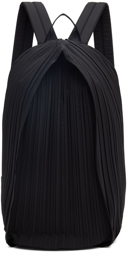 Photo: Pleats Please Issey Miyake Black Polyester Backpack