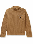 Sacai - Carhartt WIP Detroit Ribbed Wool and Nylon-Blend Sweater - Brown