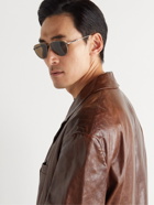 Brunello Cucinelli - Oliver Peoples Aviator-Style Gold-Tone Sunglasses