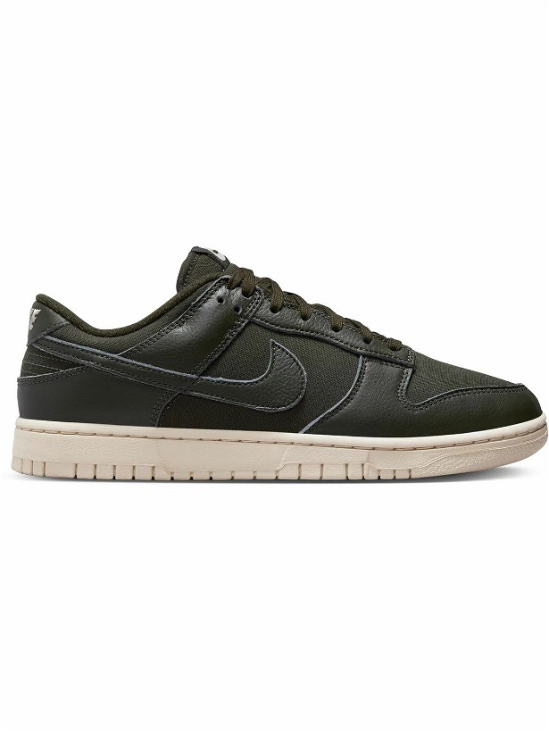 Photo: Nike - Dunk Low Retro PRM NBHD Leather-Trimmed Canvas Sneakers - Green