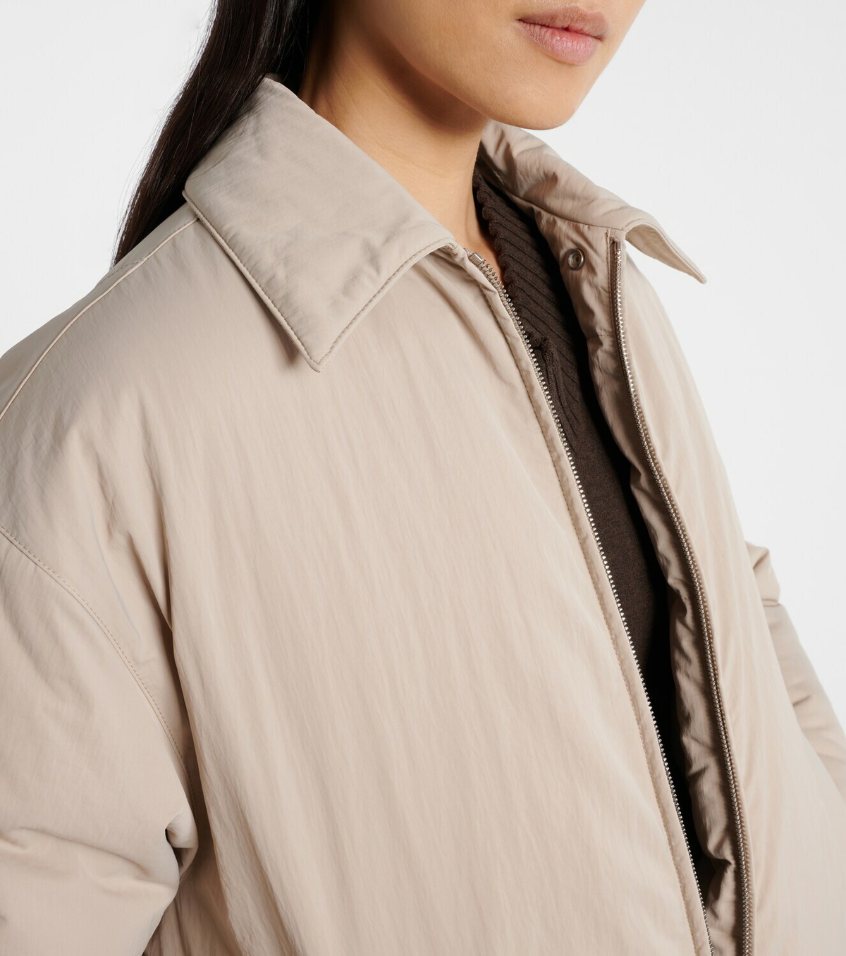 Bottega Veneta Intrecciato leather-trimmed down jacket