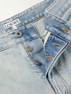 LOEWE - Wide-Leg Anagram-Embroidered Denim Shorts - Blue