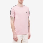 Fred Perry Men's Contrast Ringer T-Shirt in Chalky Pink/Black