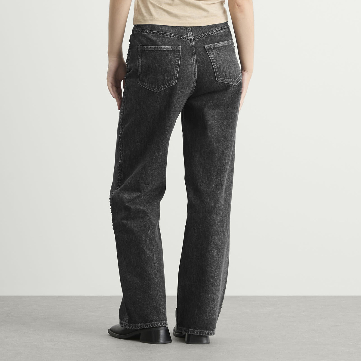 Samsøe Samsøe Women's Sashelly Studded Jeans in Grey Cloud