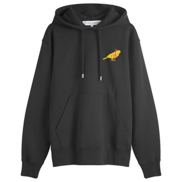 Photo: JW Anderson Men's Canary Embroidery Hoodie in Black