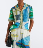 Tory Burch Printed cotton poplin bowling shirt