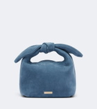 Aquazzura Bow Tie Mini suede top-handle bag