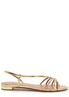 Aquazzura Talk To Me Snake-effect Metallic Leather Sandals Gold