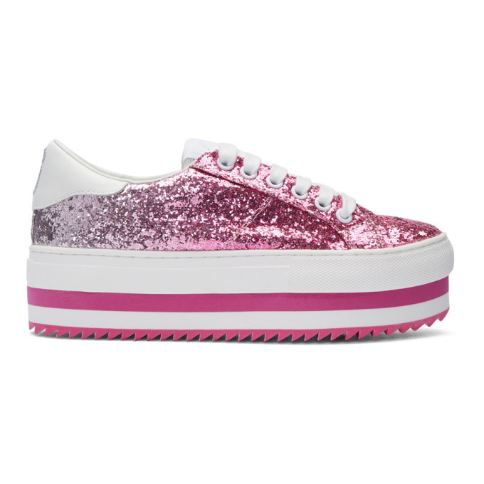 At bygge sy mangel Marc Jacobs Pink Grand Glitter Platform Sneakers Marc Jacobs