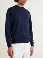 Altea - Cotton and Cashmere-Blend Sweater - Blue