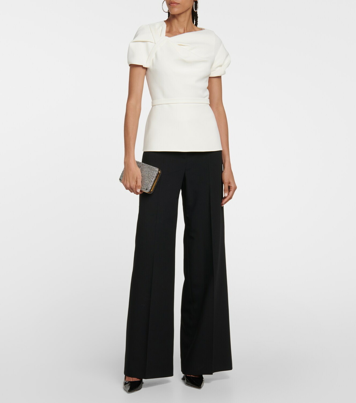 Safiyaa Peplum crêpe top