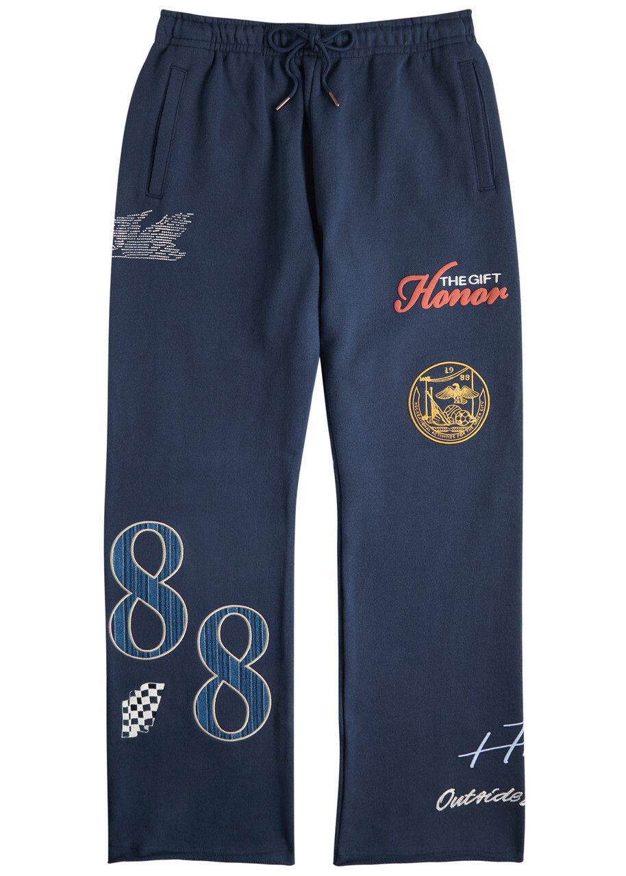 Honor The Gift 1988 Embroidered Cotton Sweatpants Navy