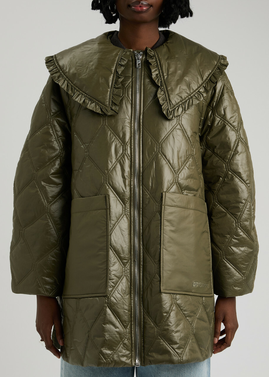 Ganni Gray Nylon Coat main image 0