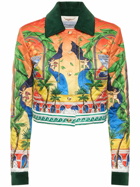 CASABLANCA - Printed Satin Quilted Cropped Jacket