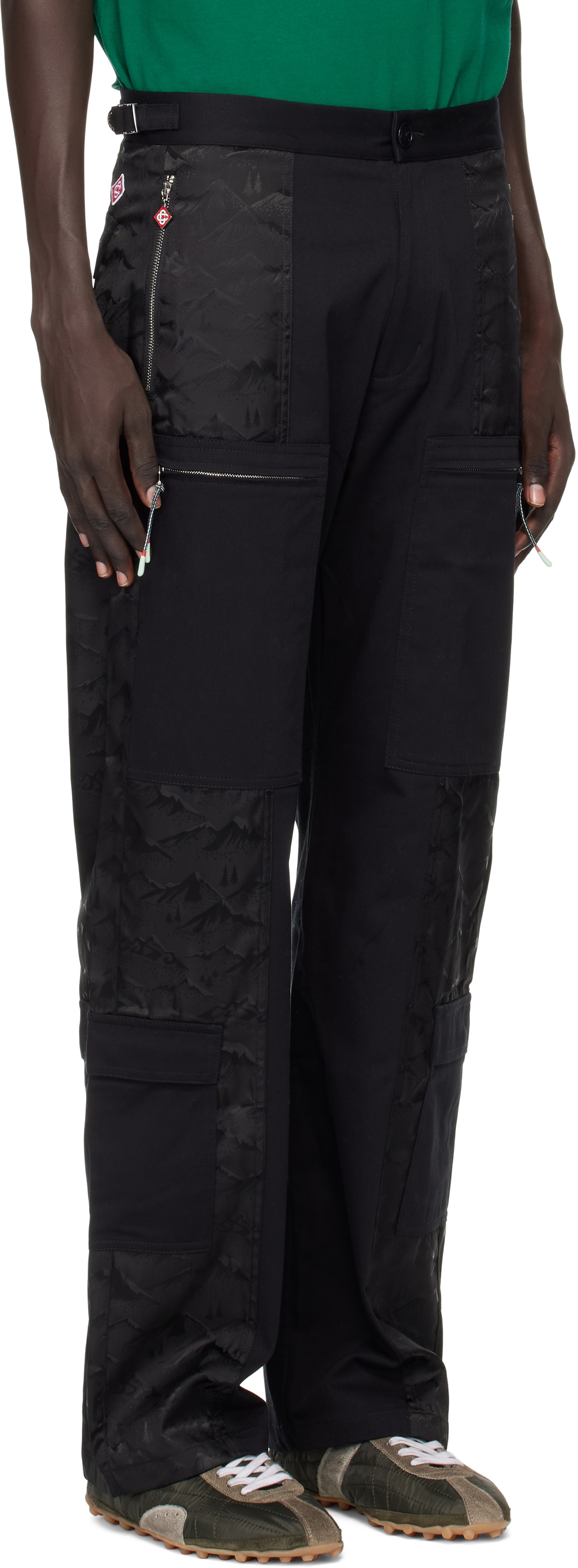 Casablanca Black Nylon Mountain Camo Cargo Pants