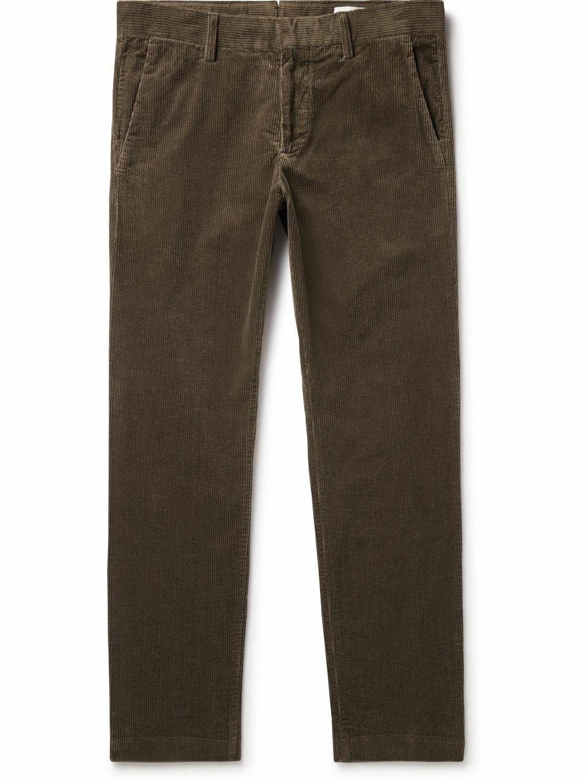 Photo: NN07 - Theo 1322 Straight-Leg Organic Cotton-Blend Corduroy Trousers - Brown