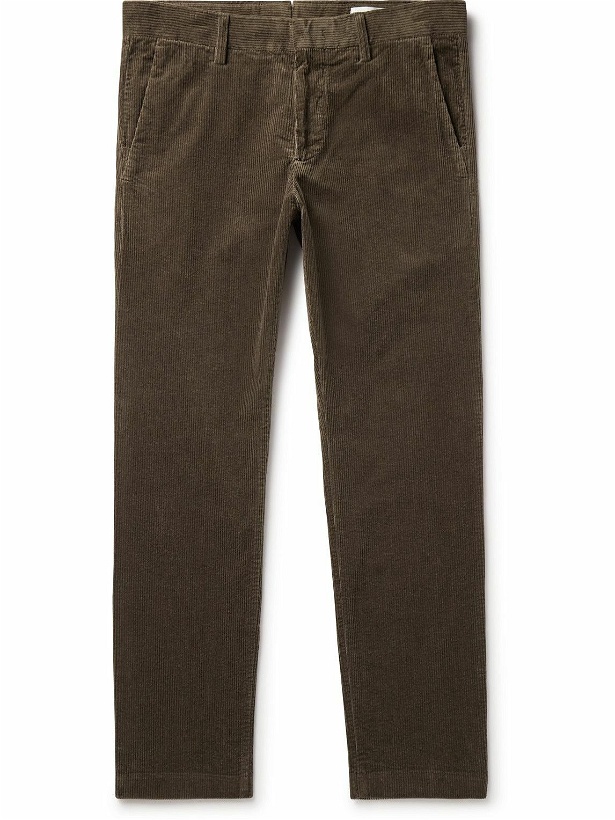 Photo: NN07 - Theo 1322 Straight-Leg Organic Cotton-Blend Corduroy Trousers - Brown