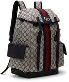 Gucci Blue & Beige Medium Ophidia GG Supreme Backpack