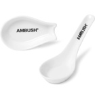 AMBUSH® - Logo-Print Ceramic Udon Spoon Set - White