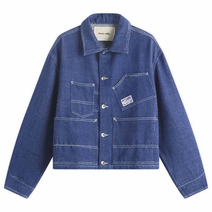 Photo: Story mfg. Men's Station Jacket in Denim Selvedge Handloom