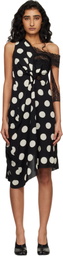 Junya Watanabe Black & Off-White Printed Lace Minidress