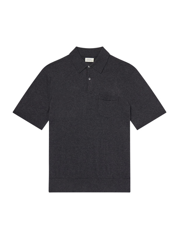 Photo: Hartford - Cotton and Cashmere-Blend Polo Shirt - Gray