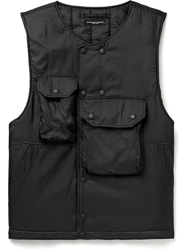 Photo: Engineered Garments - Padded Nylon-Ripstop Gilet - Black