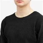 Homme Plissé Issey Miyake Men's Pleated Long Sleeve T-Shirt in Black