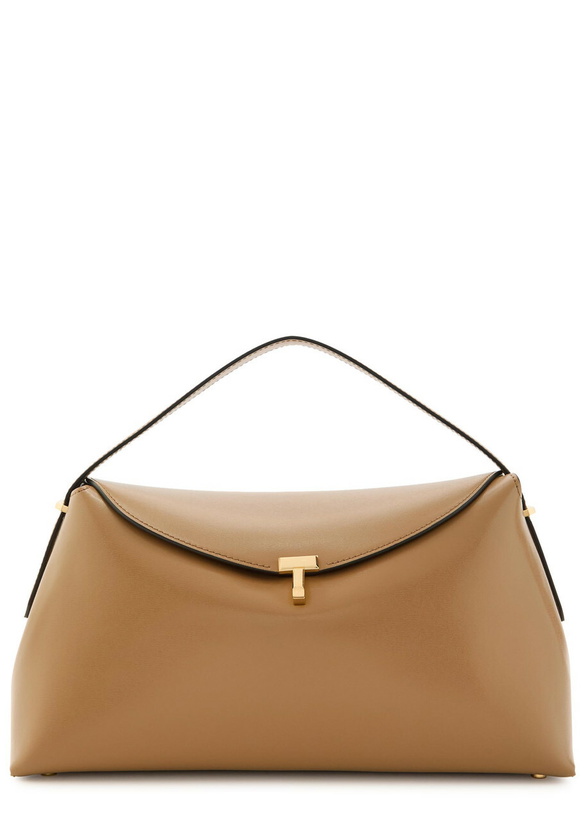 Photo: Toteme T-lock Leather top Handle bag - Camel - One Size