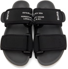 Burberry Black 'Horseferry' Print Sandals