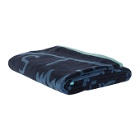 Kenzo Navy and Blue Tiger Stamp Beach Towel