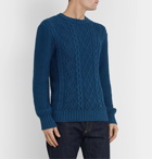 Inis Meáin - Cable-Knit Organic Pima Cotton Sweater - Blue