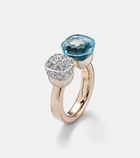 Pomellato Nudo 18kt rose and white gold ring with topaz and diamonds