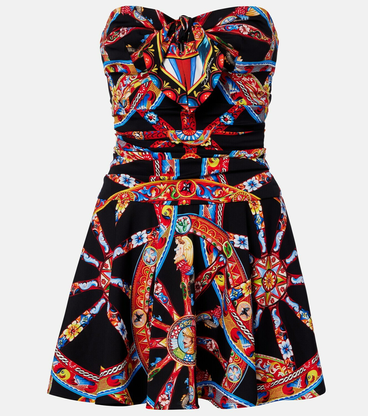 Dolce&Gabbana Printed silk-blend minidress