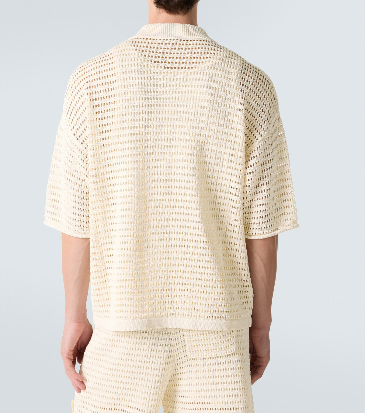 Commas Crochet floral-appliqué open-knit shirt