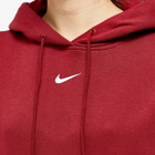 Nike Women's Phoenix Fleece Oversized Hoody in Team Red/White