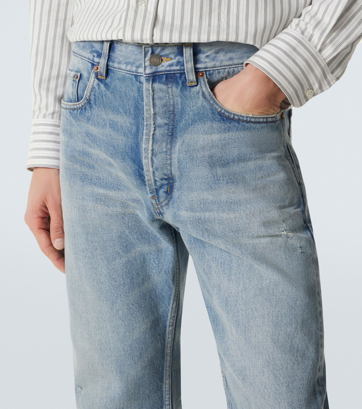 Saint Laurent Distressed straight jeans