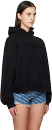 Alexander Wang Black Oversize Logo Hoodie