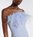 Safiyaa Soshin feather-trimmed crêpe gown