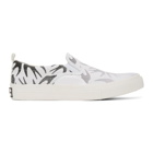 McQ Alexander McQueen White and Black Plimsoll Slip-On Sneakers