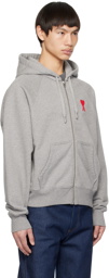 AMI Paris Gray Ami de Coeur Hoodie