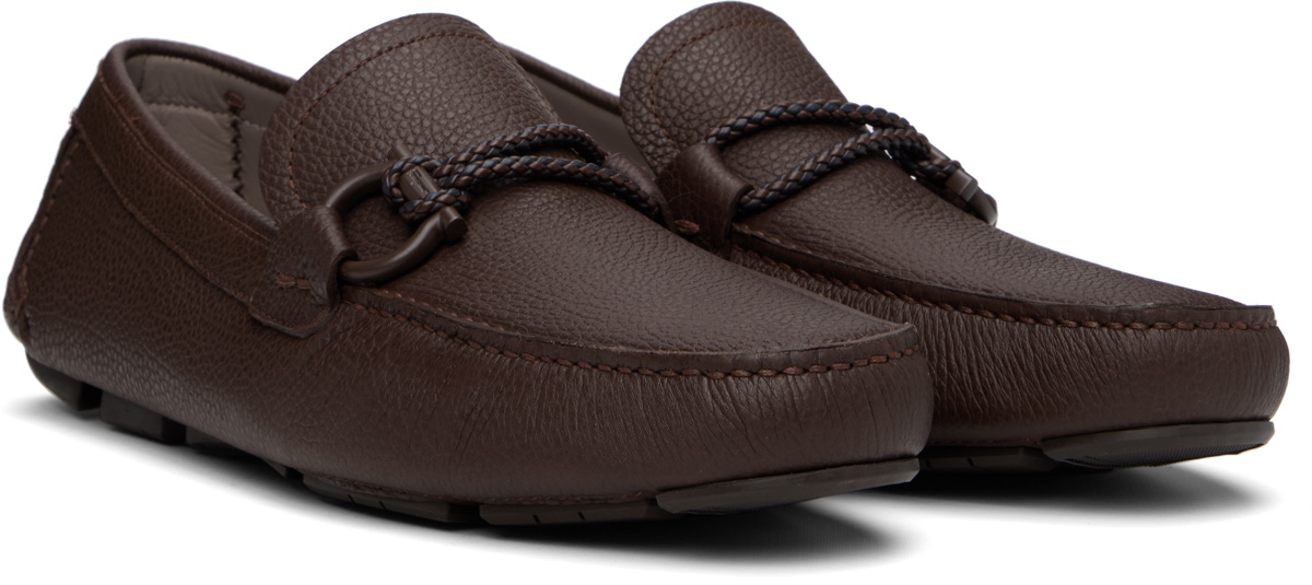 Ferragamo Brown Gancini Ornament Driver Loafers Salvatore  display picture 1