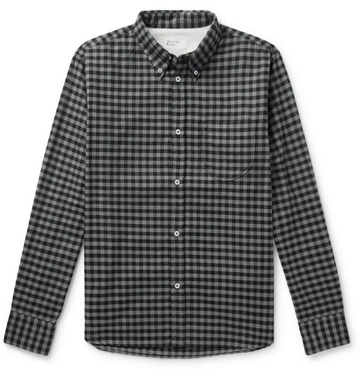 Photo: Universal Works - Button-Down Collar Gingham Brushed Cotton-Flannel Shirt - Men - Charcoal