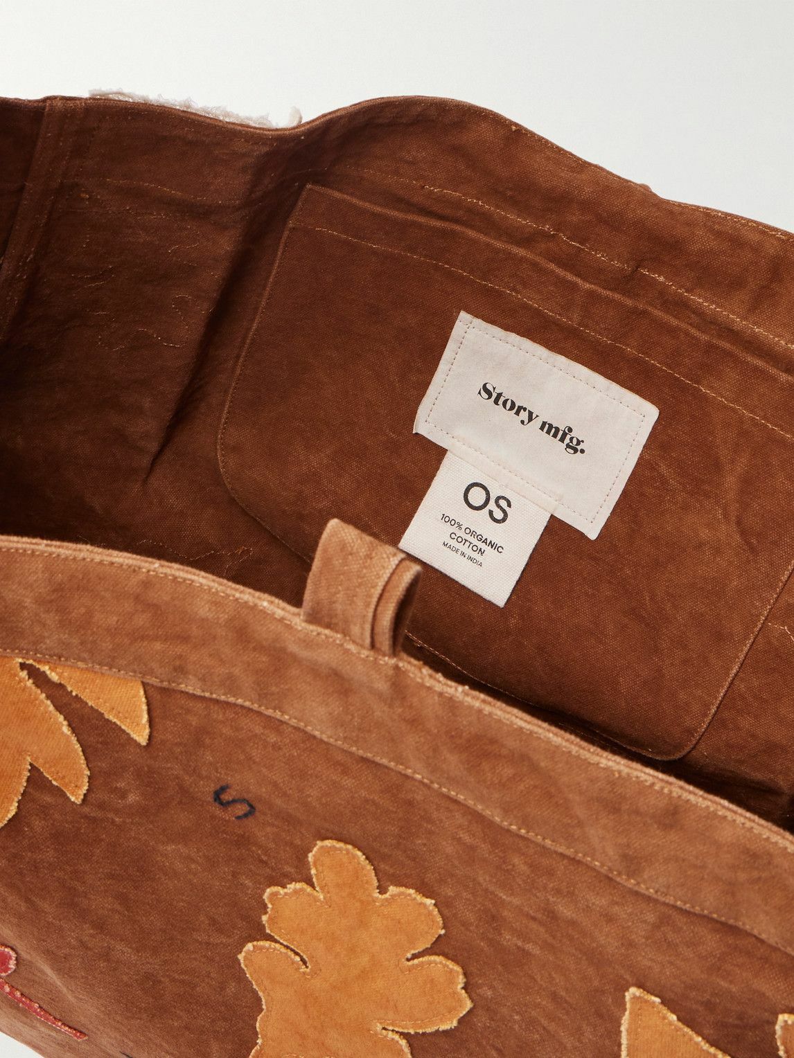 Story mfg. - Big Shop Logo-Embroidered Appliquéd Cotton-Canvas Tote Bag