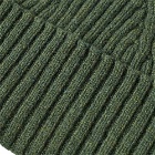 Drake's Men's Ribbed Knit Beanie in Green