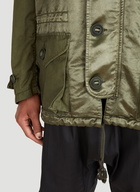 Satin Army Jacket in Green