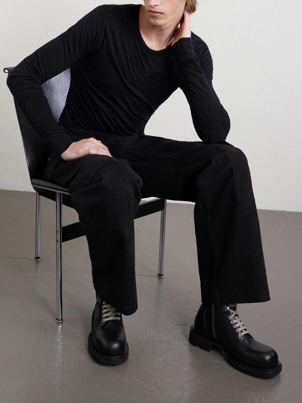 Photo: Rick Owens - Army Gabe Leather Boots - Black