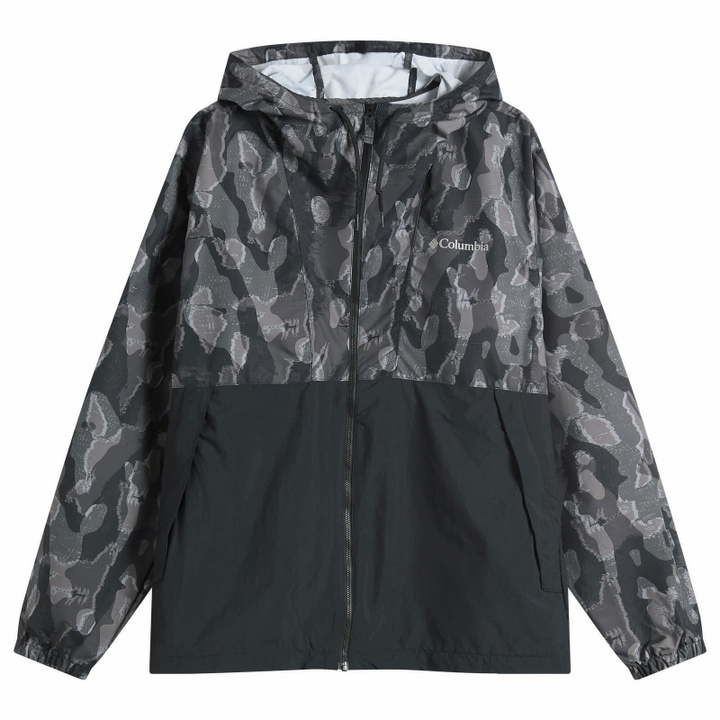 Photo: Columbia Men's Spire Valley™ Novelty Windbreaker in Black Treebark